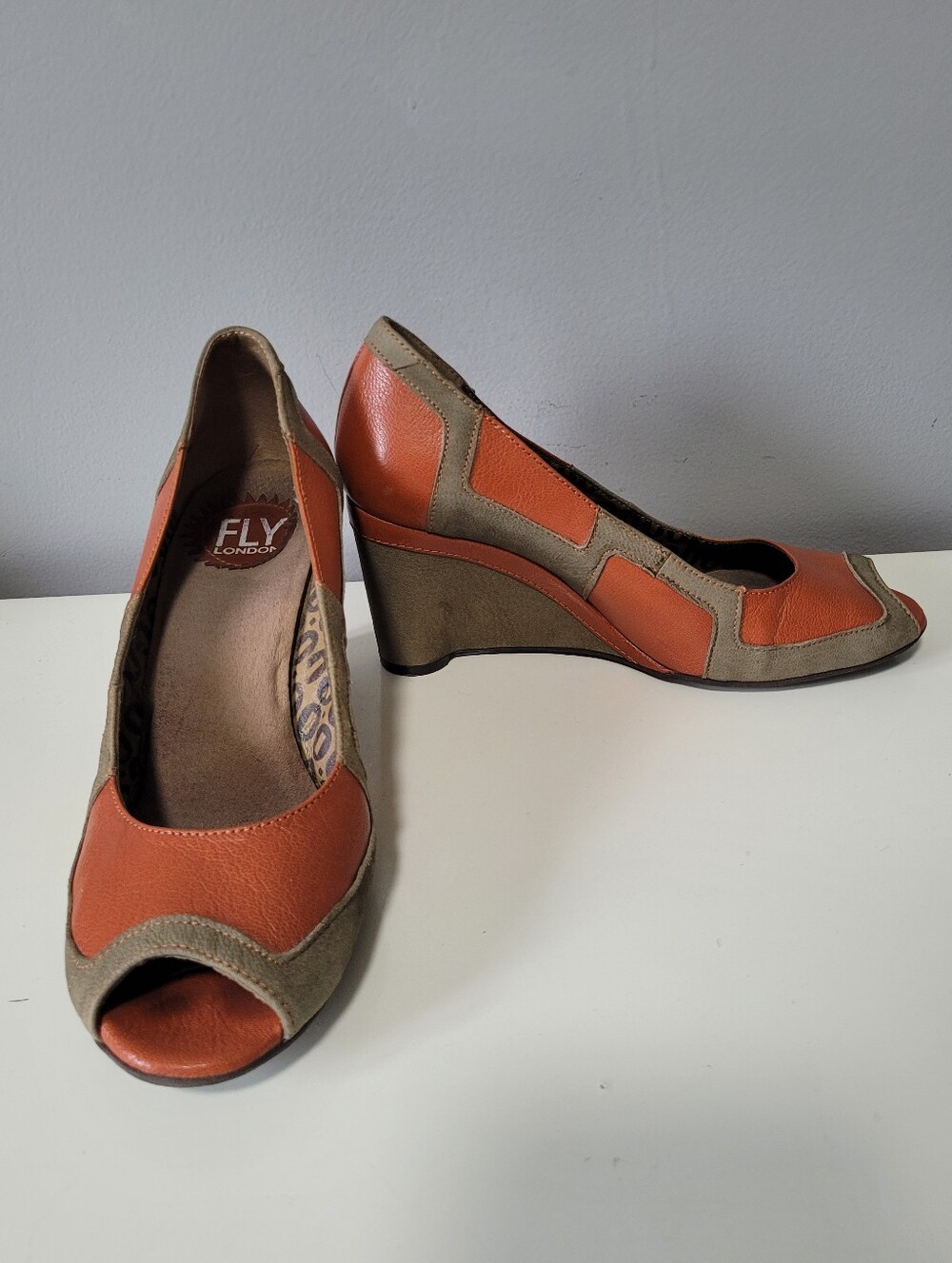 Fly London Patchwork Leather Open Toe Wedge Sandals, Size 38
